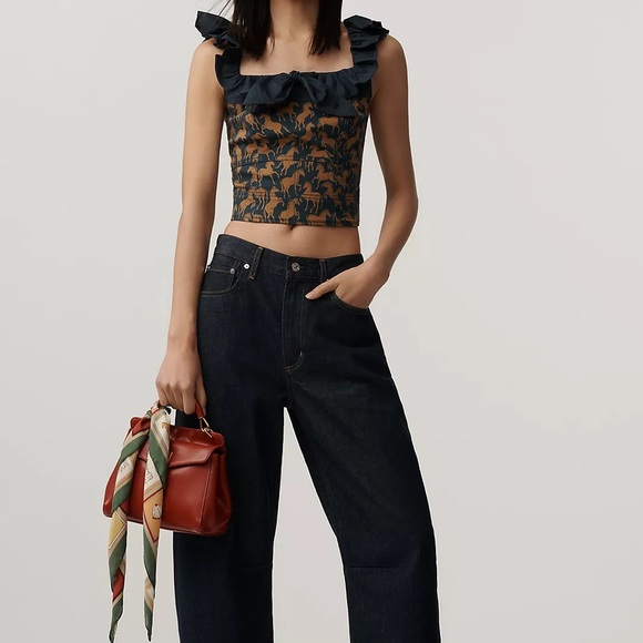 Maeve Flutter-Sleeve Crop Blouse - Picture 4 of 6